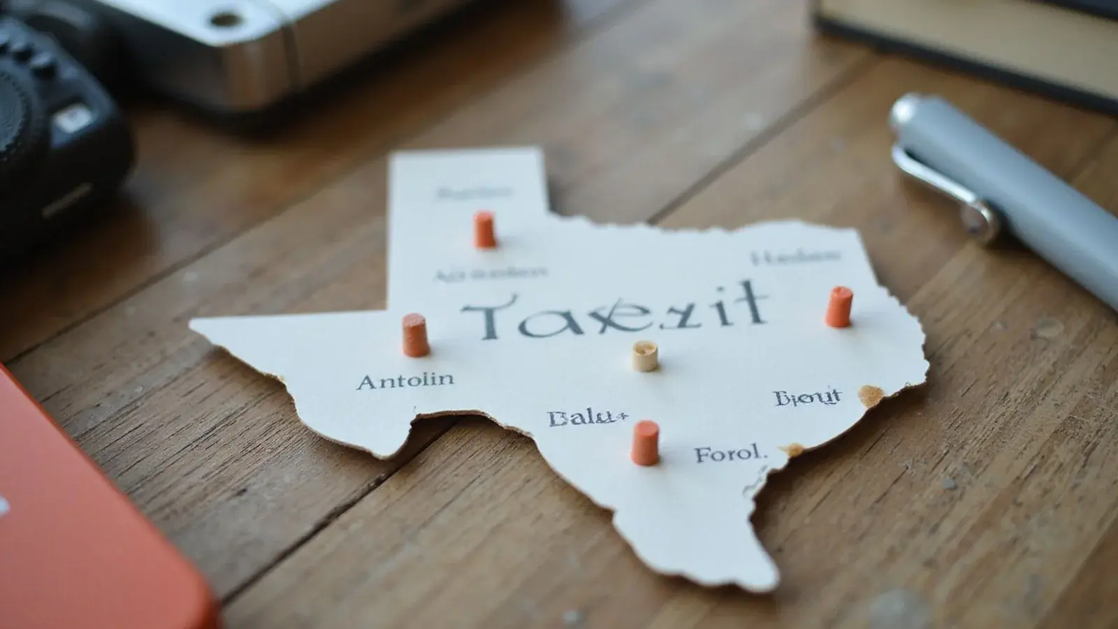 Texas state outline with markers on the five metros we serve